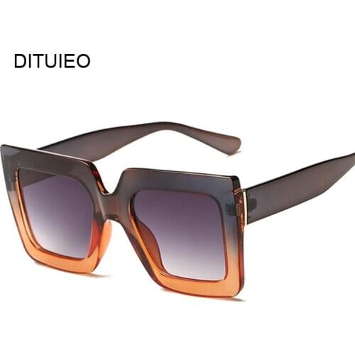 Oversized Sunglasses Women Brand Designer Cool Black Square Sun Glasses For Women Fashion Big Frame Goggles Female Oculos UV400