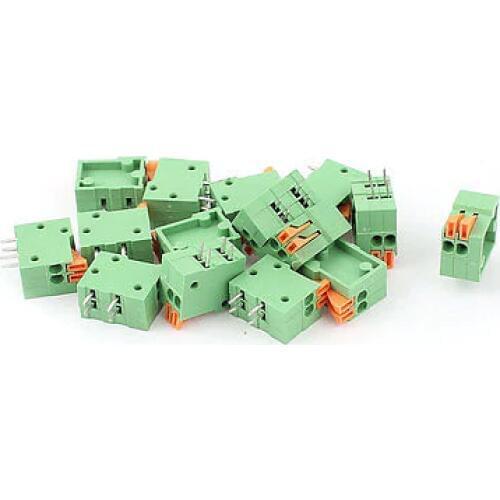 15Pcs KF141R 2Position 2.54mm Pitch 4 Spring Terminal Blocks Connectors 150V 2A