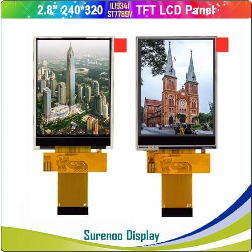 2.8" inch 240*320 37P/0.5 Insert 8/16 Bit MCU TFT LCD Module Display Screen LCM ILI9341 with Resistive Touch Panel