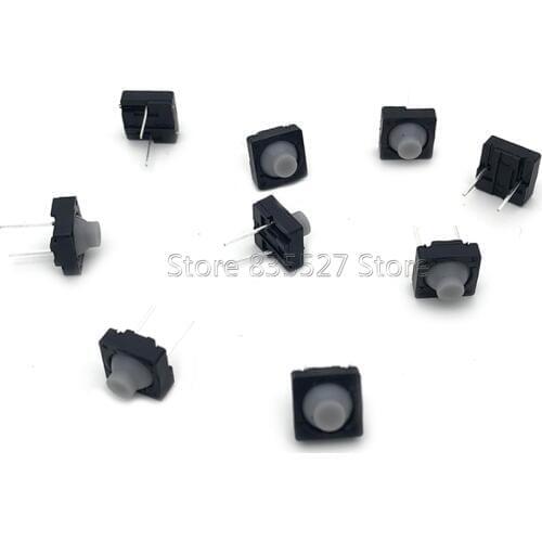 20pcs/lot 8*8 2 Pin feet 8 * 8 mm conductive key switch silent silicone button switch tact Switch no sound micro