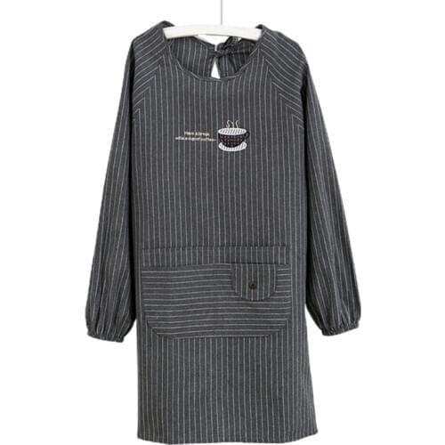 2021 New Long-Sleeved Aprons with Pockets For Women Cooking and Baking BBQ Creating Art