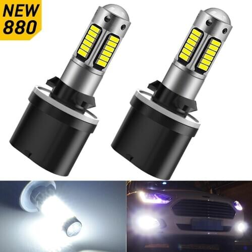 2X LED DRL Lamps 6000K White 30SMD 4014 881 880 H27 H3 H1 LED Replacement Bulbs For Car Fog Lights Daytime Running Lights 12V
