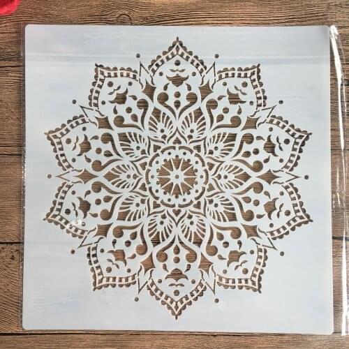 30 * 30cm size diy craft mandala mold for painting stencils stamped photo album embossed paper card on wood, fabric, wall