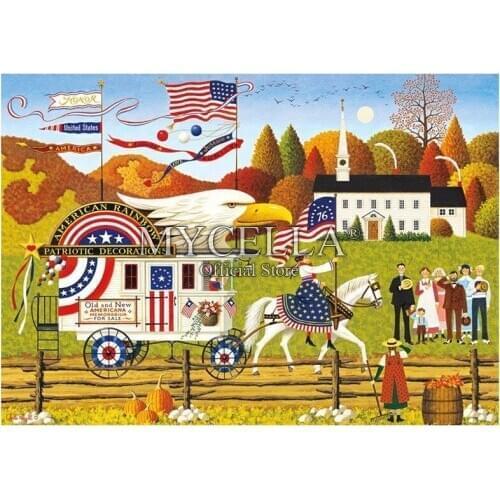 5D Diy Diamond Painting Americana Folk Art Diamond Mosaic Handmade Cross Stitch Diamond Embroidery Rhinestones Home Decor Gift