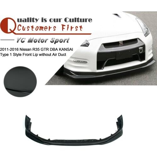Car Accessories FRP Fiber Glass KS Type 1 Style Front Lip without Air Duct Fit For 2011-2016 R35 GTR DBA Front Lip