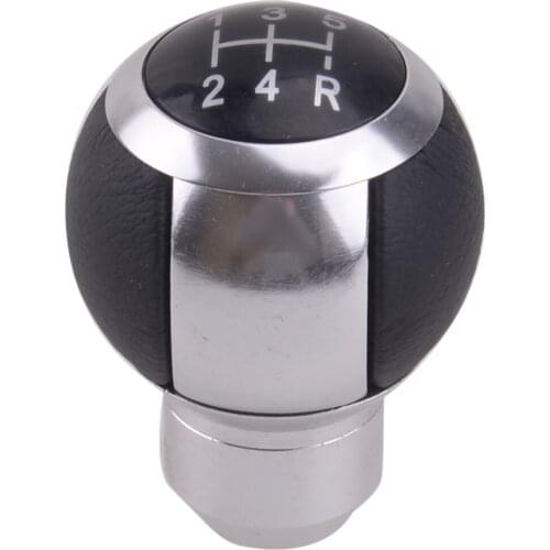 Beler 5 Speed Round Silver Manual Transmission Gear Shifter Shift Lever Knob for Universal Vehicles Trucks Car Accessories