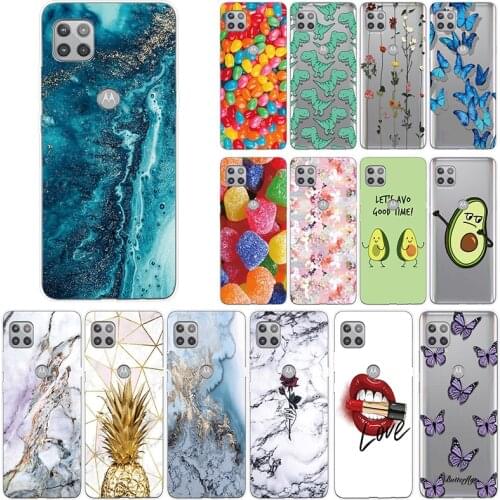 Case For Motorola Moto G motog motoG 5G Case Soft Transparent Cute Silicone Funda Capa Avocado Marble Fashion TPU Cover 6.7 inch