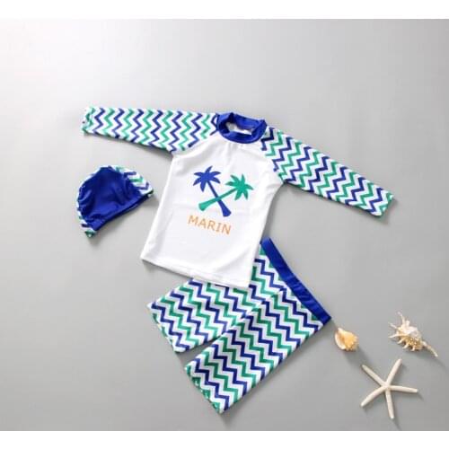 Childrens swimsuit split girls' long sleeve sun protection quick dry swimsuit Korean swimsuit
