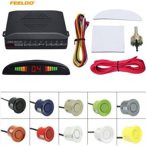 FEELDO 1Set Auto 8-sensor Reversing Parking Aid Radar Backup Parking Sensor With LED Display Monitor Kit 10-Color #AM2655