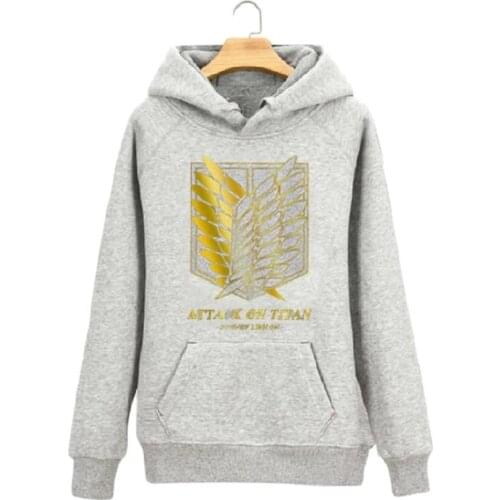 High-Q Unisex Attack on Titan Survey Corps cotton Hoodie Coat Pullovers Mikasa Jiyuu no Tsubasa Hoodies Sweatshirts coat
