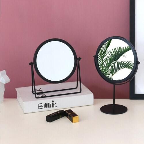 European-style Round Wrought Iron Single-sided Desktop Makeup Mirror Simple Portable Girl Desktop Dressing Table Mirror