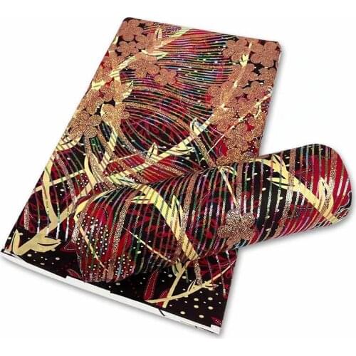 SJ Lace 2021 New Design Ankara Real African Wax Sequins Lace Fabric Embroidery Bridal Nigerian Ankara Wax Fabric Lace Dress 1-88