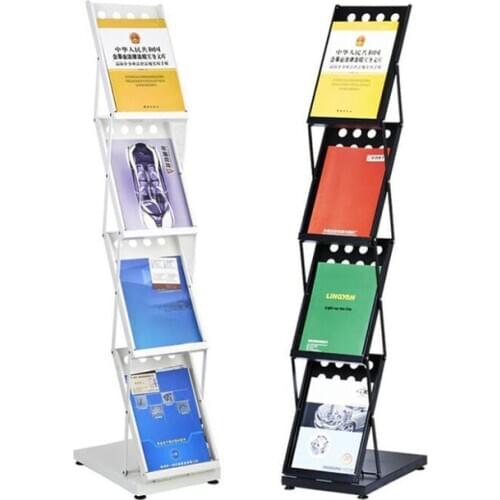 Metal Baking Finish Magazine Brochure Catalogue Folding Holder Stand In Booth Exhibition Shop Display