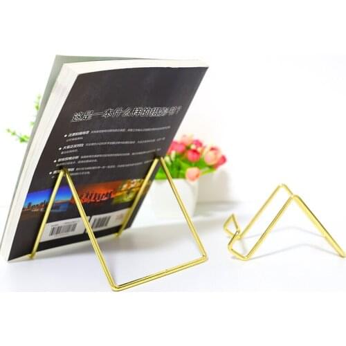 Multi Functional Desktop Reading Storage Rack Golden Metal Mobile Phone Tablet Stand Live Broadcast Shelf Home Office Storage
