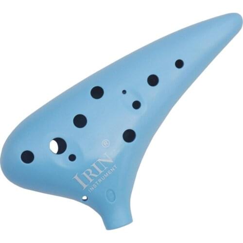 Novelty ABS Blue 12 Holes C Ocarina Vessel Flute Chinese Xun Set Woodwind