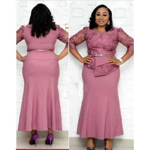 Richkeda Store New Summer Long Dress Elegant Women Evening Party Dress South Afican Lace Vestiods Short Sleeve Africa Clothes