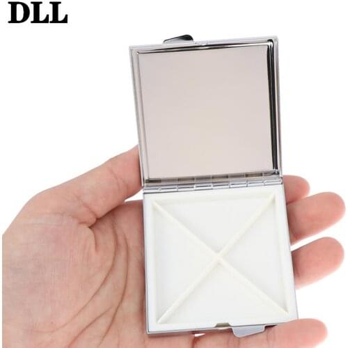 New Silver Metal Pill Box Drug Holder Medicine Tablet Capsule Container Storage