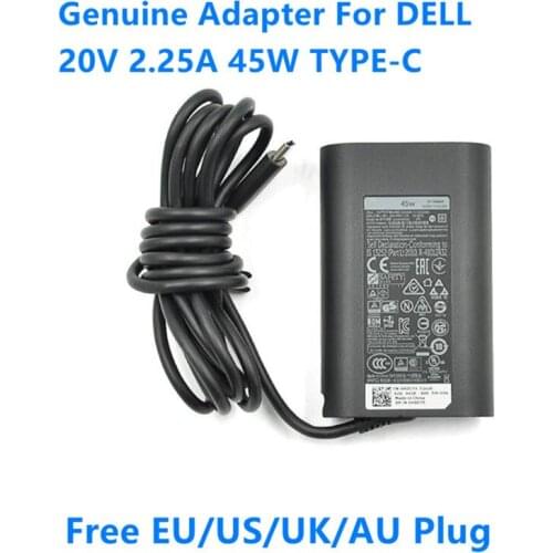 Genuine 20V 2.25A 45W Type-C LA45NM150 DA45NM150 Power Supply AC Adapter For DELL XPS12 9250 LATITUDE 11 5179 Laptop Charger