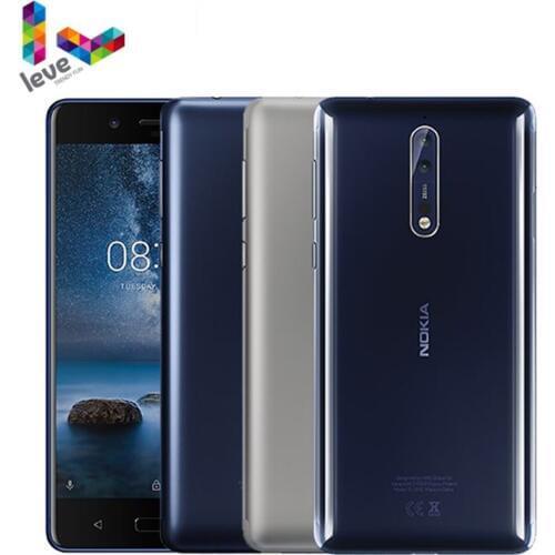 Original Nokia 8 TA1012 Android Cellphone 5.3" Octa-core 4GB RAM 64GB ROM Dual Rear Camera 13MP 4G LTE Unlocked Mobile Phone