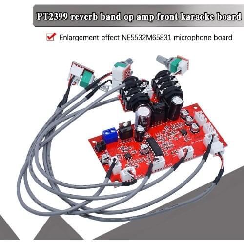 WAVGAT PT2399 Karaoke Reverb Board Home Theater Dynamic Microphone Electret Amplifier Module AD828 OP Amp Preamp For Amplifiers