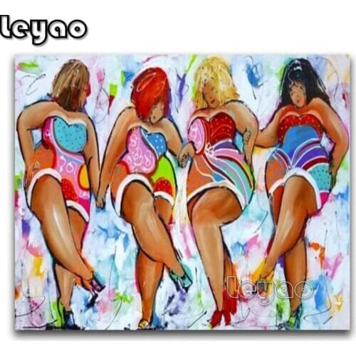 Full Round Diamond Embroidery Toilet Fat Ladies 5D DIY Diamond Painting Cross Stitch Fat Lady Set Full 3D Diamond Mosaic Girl