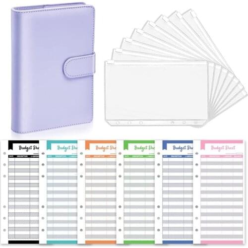 PPYY-A6 PU Leather Ring Binder for Bill Planner, Waterproof Cash Budget Envelopes Syste