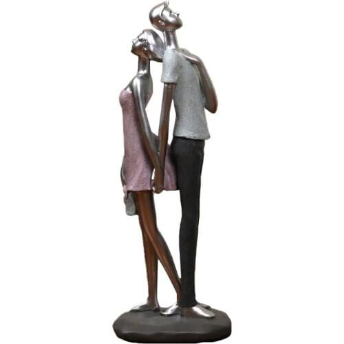 ROMANTIC SCULPTURE LOVERS BACK TO BACK ABSTRACT RESIN DATE COUPLE FIGURINE ITEM SOUVENIR ORNAMENT GIFT AND CRAFT ACCESSORIES