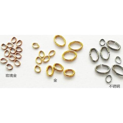 100pcs Stainless Steel Gold Rose Gold Steel Tone Oval Shape Jump Ring Split Ring Connector for DIY Jewelry Making Findings Craft