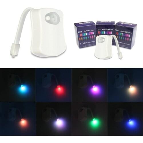 Smart Toilet Seat Night Light PIR Motion Sensor WC Light 8 Colors Backlight For Toilet Bowl LED Lamp WC Toilet Night Light