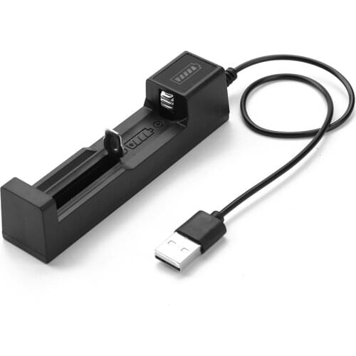 Universal 1 Slot 18650 Battery Charger LED Smart Quick Charging USB Rechargeable Lithium Battery Charger Dock Station Cradle