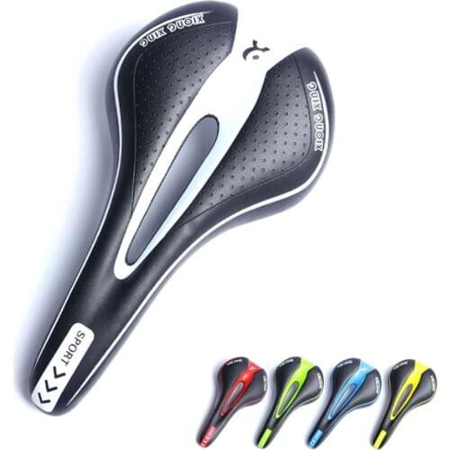 Bicycle Saddle Breathable PU Leather Hollow Cushion Comfortable Anti-skid Road MTB Bike Saddle GEL + Polyurethane Shockproof