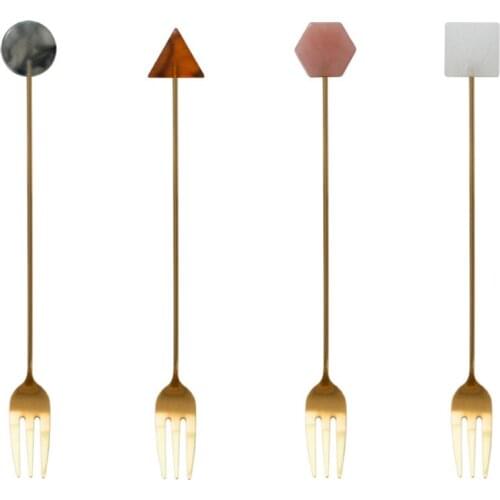 Stainless Steel Forks Desserts Cake Snack Fruit Long Handle Fork Western-style Tableware Home Party Restaurant Supplies