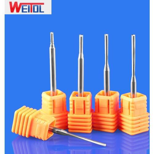 WeiTol 5A 3.175mm Shank Tungsten Steel Milling Cutter for Wood MDF Plastic 2 Flutes Straight Bits