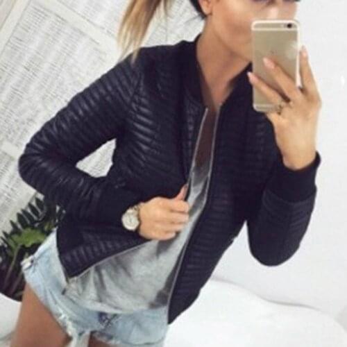 GAOKE Autumn Winter Leisure Fashion Women Jacket O-neck Zipper Stitching Quilted Bomber jacket 2020 New Women Coats Short