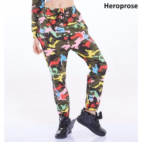 Heroprose 2018 New Fashion trouser for women mid waist dance club street wear wide leg loose long bloomers hip hop harem pants