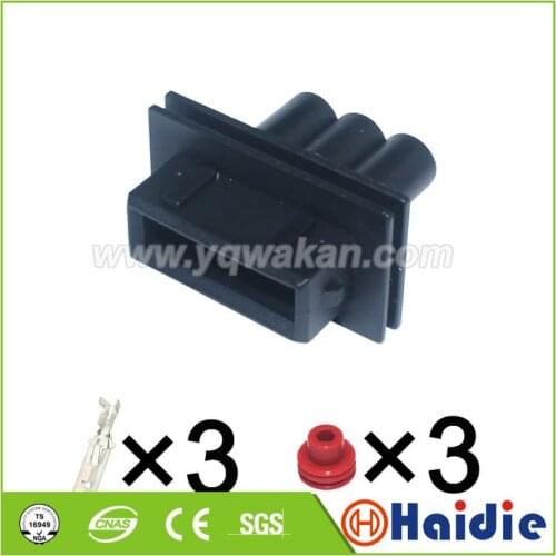 Free shipping 2sets 3pin 6.3mm auto male electric wiring harness plug waterproof plastic cable connector