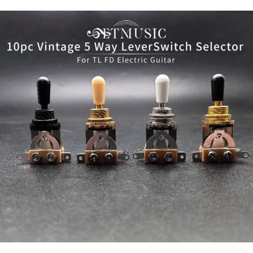10pcs 3 Way Electric Guitar Pickup Toggle Switch Selector Toggle Switch With Brass material Tip Knob Black/chorme/gold