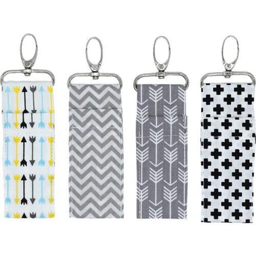 100pcs/lot Arrow Lipstick Chapstick Holder Keychain Lipstick Lip Balm Pouch Bag For Mother Girls Gifts LX2563