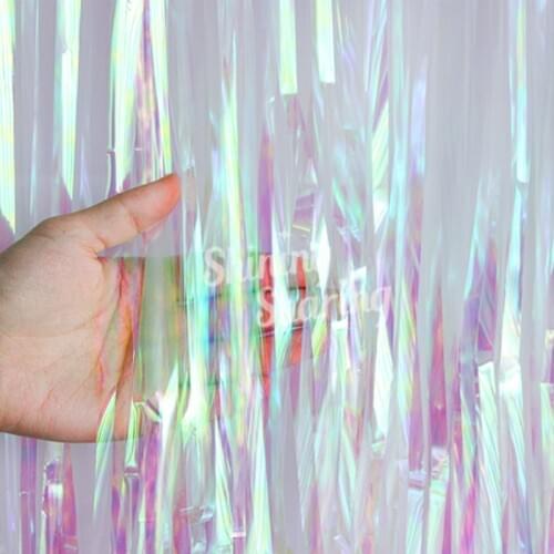 1x2m Multicolor Colorful Tassel Rain Silk Curtain Decor Birthday Party Wedding Room Background Wall Window Decoration Supplies