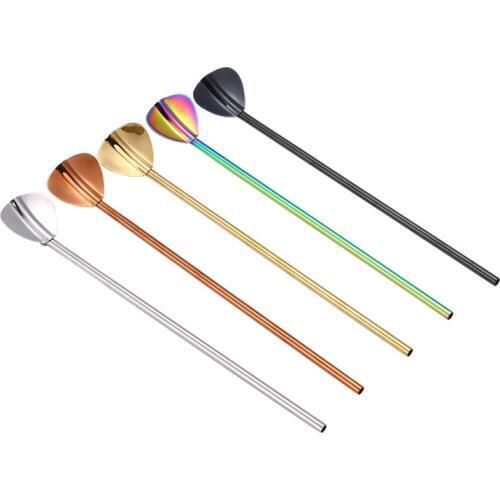 304 Stainless Steel Yerba Mate Straw Filter Spoons Drinking Straw Tea Tools Strainer For Coffee Juice Tea Scoop Stirring Spoon
