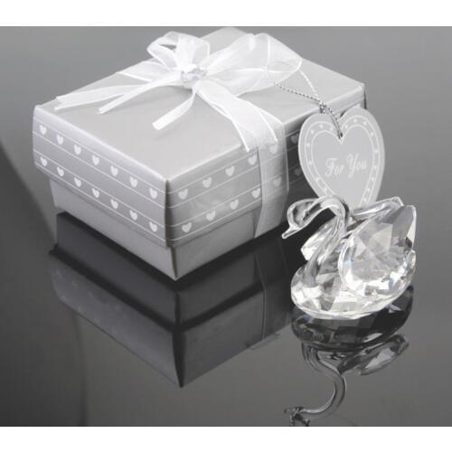 50pc free shipping wedding anniversary gifts party supplies centerpieces guest souvenirs crystal swan wedding favor