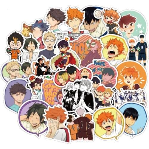 500PCS Anime Haikyuu!! Cartoon Sticker toy For Luggage Laptop Skateboard Car Bicycle Decal Pegatinas Toy Stickers gift