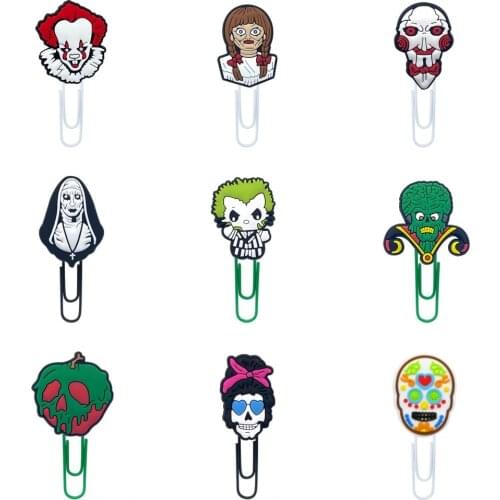8pcs Horror Movie Bookmarks for Book Paper Clips Page Holder School Teacher Stationery Office Supply Xmas Gift Girl Boy