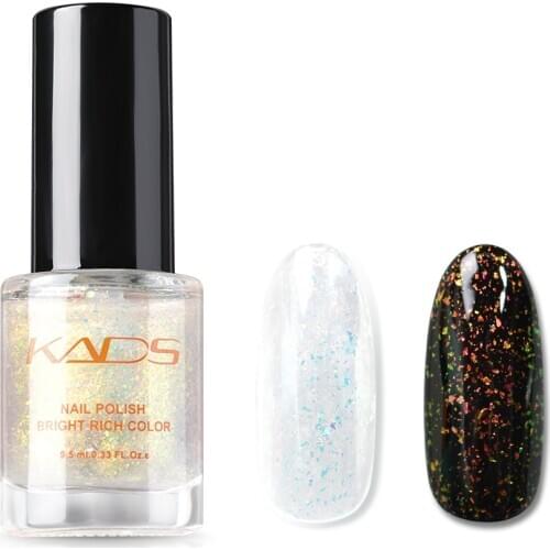 9.5ml Brocade Top Coat Fast Dry Sequin Soak off Transparent Lacquer Shiny Holographic Nail Polish Brighten Lacquer Manicure Tool