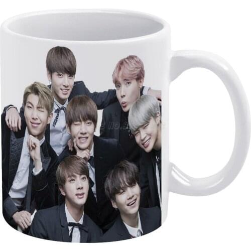 White Mug Custom Printed Funny Tea Cup Gift Personalised Coffee Mug Kpop Kpop Boy Band Kpop Bands Kpop You Never Walk Alone B