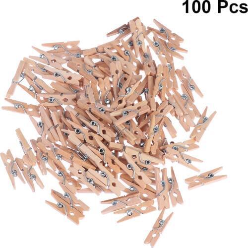 100pcs Wooden Clothespins Clothes Pegs Pins For Laundry Storage
