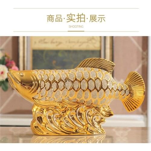 HOT SALE HOME OFFICE COMPANY SHOP ROOM TOP COOL EFFICACIOUS TALISMAN RECRUIT MONEY AROWANA GOLDEN FISH FENG SHUI ART STATUE M