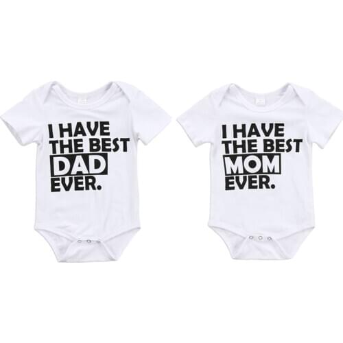 0-18M Infant Newborn Baby Boy Girl Short Sleeve Letter Print Cotton Romper Jumpsuit Outfits Summer Baby Clothes