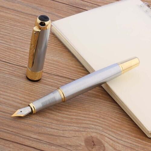 Jinhao 250 stainless steel student M Nib golden Fountain Pen