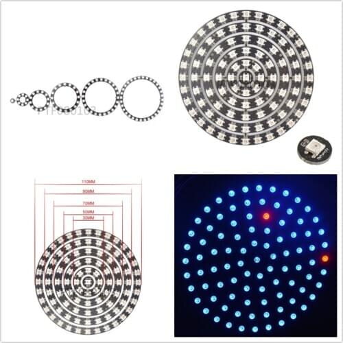 WS2812 5050 RGB LED 1 8 12 16 24 32 93 Bits LEDs WS2812 5050 RGB LED Ring Lamp Light with Integrated Drivers